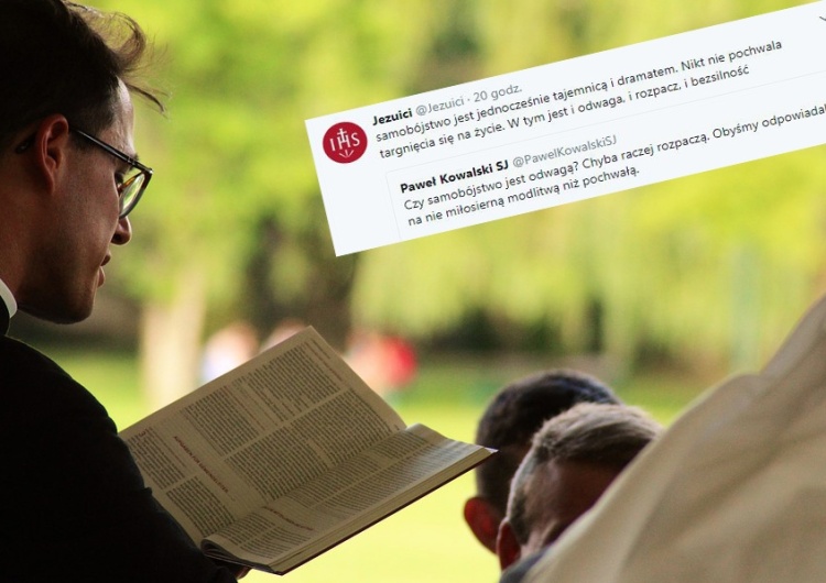 Jezuici piszą na Twitterze o samobójstwie w kontekście odwagi. Internauci komentują