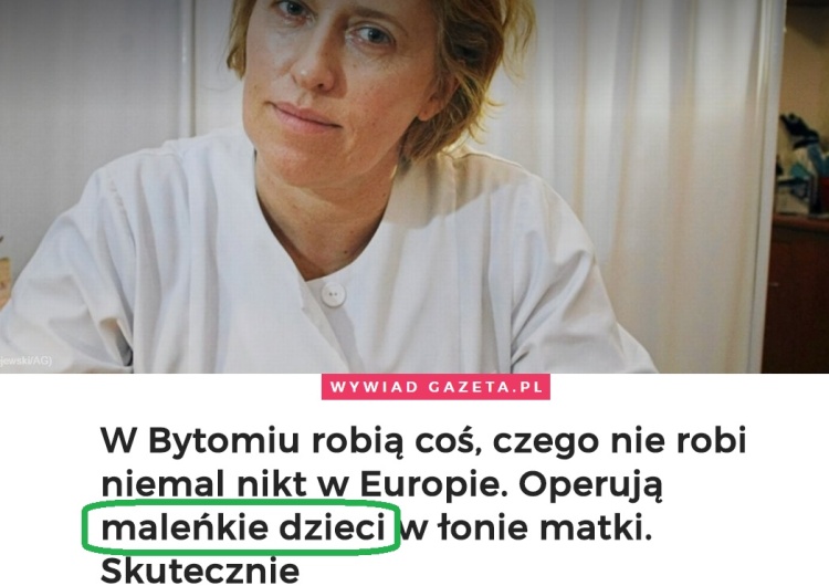  Gazeta.pl Michnika o "maleńkich dzieciach w łonie matek". Nie PŁODACH