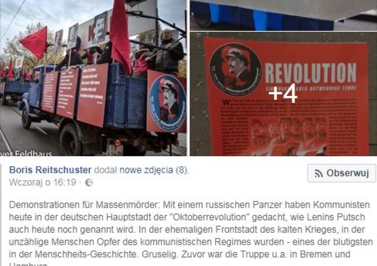 Marian Panic: Boris Reitschuster pisze: W niemieckiej stolicy manifestacja ku czci masowego mordercy