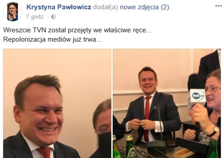 zrzut ekranu Posłowie PiS mają ubaw: "Wreszcie TVN został przejęty we właściwe ręce"