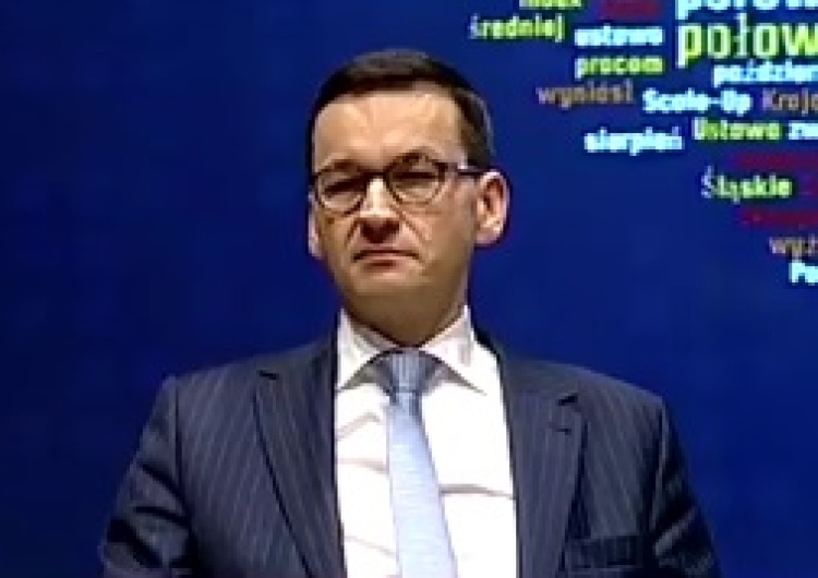 zrzut ekranu Minister Morawiecki: Zabierając mafiom, przemytnikom przekazaliśmy ludziom, rodzinom 30 mld zł