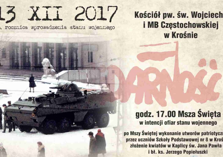 Krosno: 36. rocznica wprowadzenia stanu wojennego w Kościele pw. św. Wojciecha i MB Częstochowskiej