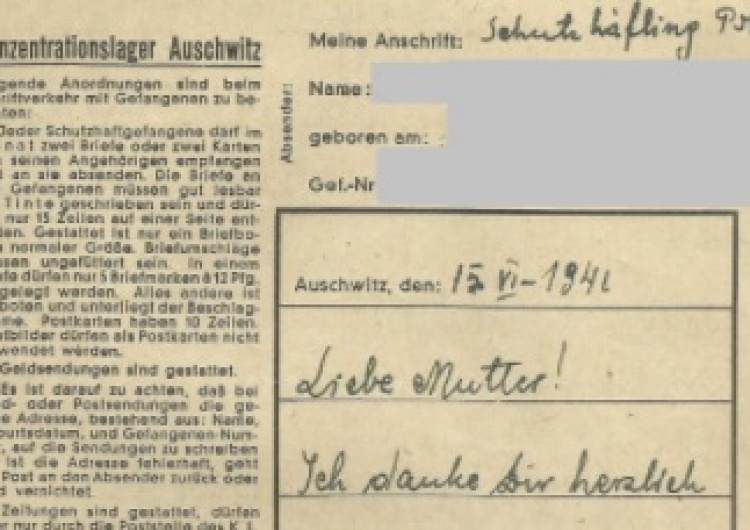  Internauta publikuje list dziadka z Auschwitz, którego, jak twierdzi, nie chciało Muzeum Auschwitz