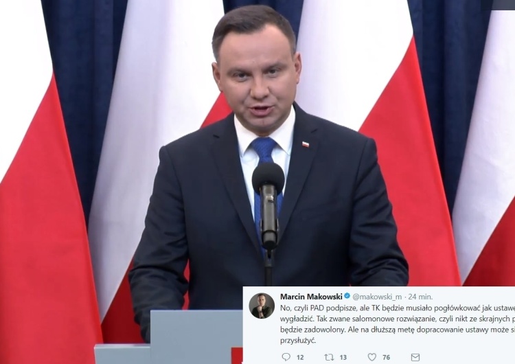 "Salomonowa decyzja". Publicyści i politycy komentują decyzję Andrzeja Dudy ws. ustawy o IPN