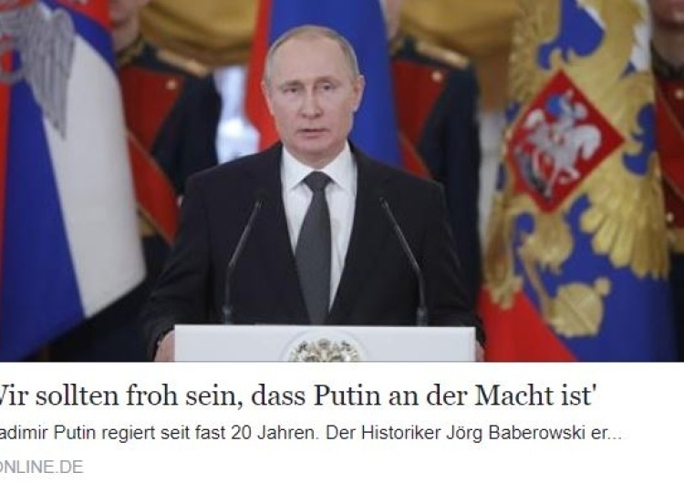 Marian Panic: Na jednym z największych niemieckich portali informacyjnych istny dytyramb na cześć Putina