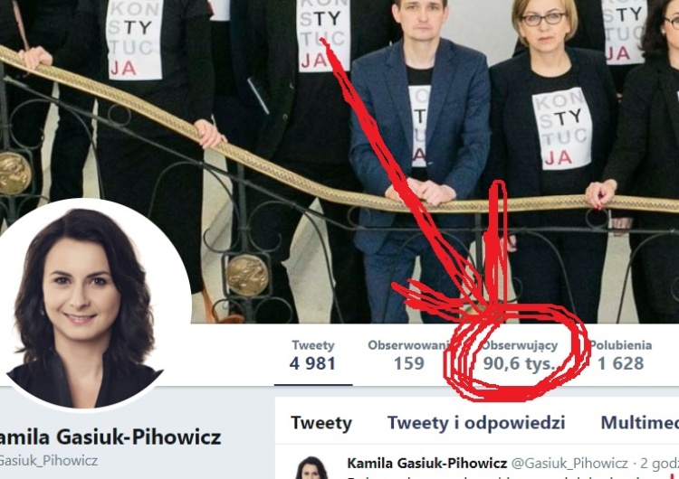  Nagły atak obserwujących na profil Kamili Gasiuk-Pihowicz? Czy posłanka .N ich sobie dokupiła?