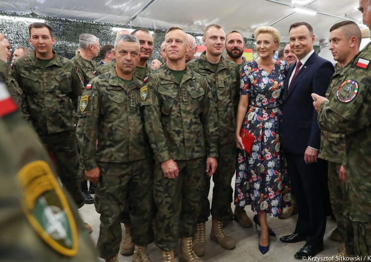 Prezydent odwiedził polskich żołnierzy stacjonujących w Ādaži