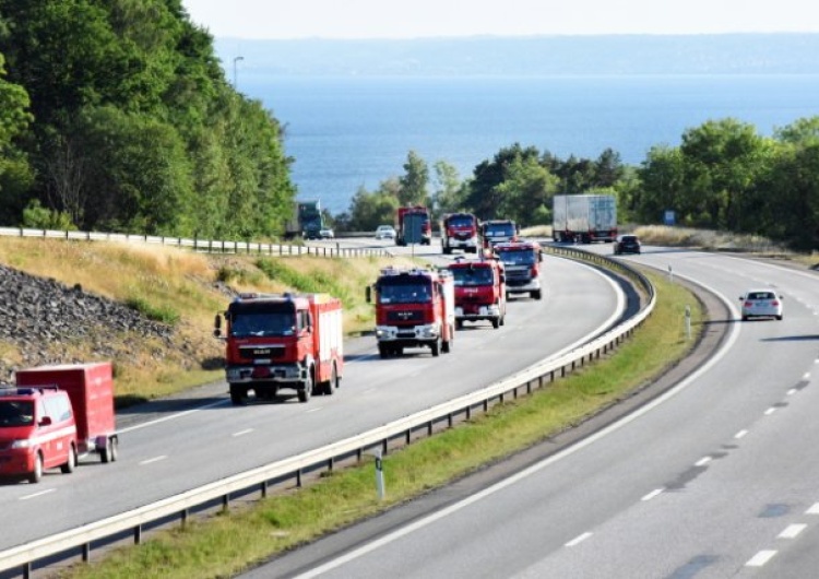 Polscy strażacy entuzjastycznie witani w Szwecji. Będą gasić olbrzymie pożary