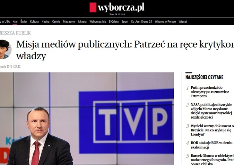  Dziennikarz TVP do dziennikarki "GW": Jestem „żołnierzem od polityki”? O Pani mówią „cyngiel Michnika"