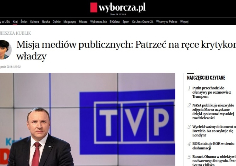 Dziennikarz TVP do dziennikarki "GW": Jestem „żołnierzem od polityki”? O Pani mówią „cyngiel Michnika"