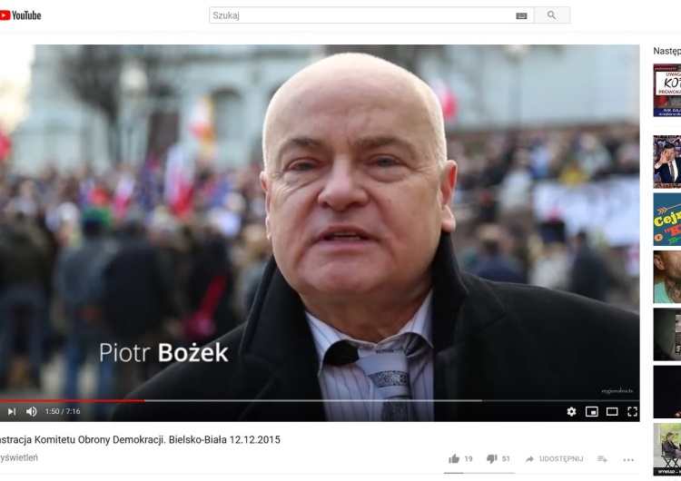 Piotr Bożek, jeden z aktywistów KOD w Bielsku-Białej, to TW „Marek”