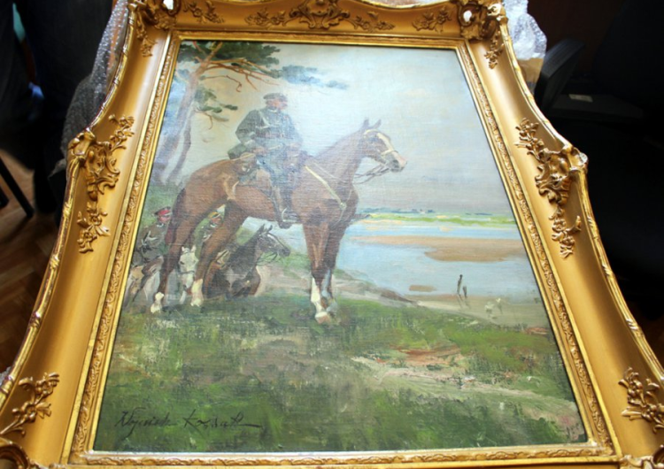 Odzyskano skradziony obraz Wojciecha Kossaka „Piłsudski na Kasztance"