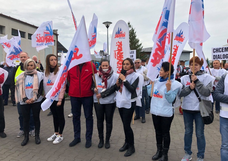 Pracownicy PEPCO zaprotestowali przeciwko łamaniu praw pracowniczych