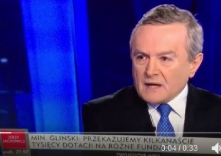 zrzut ekranu Prof. Gliński: Przykro mi, że w TVP - po zmianie, na którą harowałem tyle lat - jest taki dom wariatów!