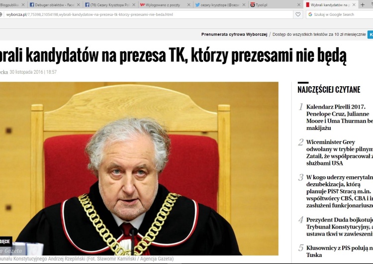  Nawet Wyborcza straciła wiarę w sztuczki Rzeplińskiego: "Wybrali kandydatów którzy prezesami nie będą"