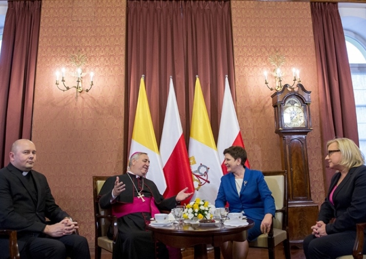 Spotkanie premier Beaty Szydło z nuncjuszem apostolskim w Polsce