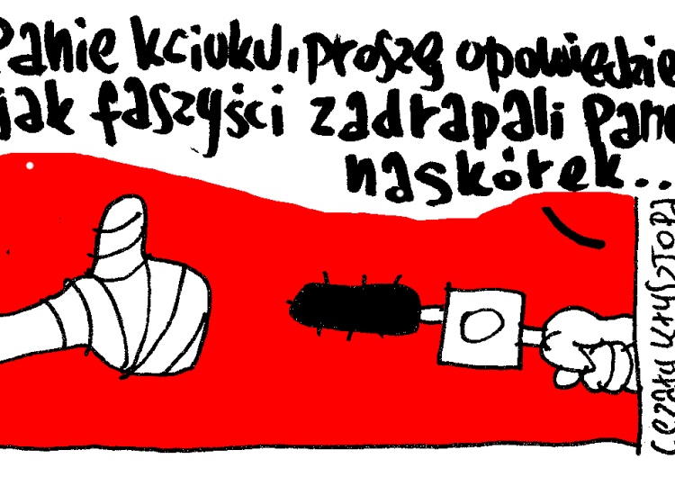 Cezary Krysztopa Nowy rysunek Krysztopy: Wywiad z kciukiem poturbowanym przez faszystów