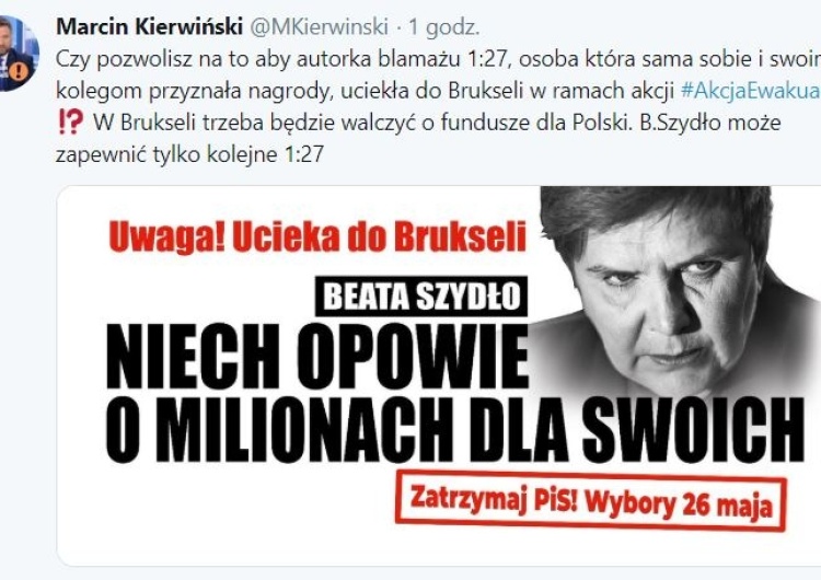  "Ucieka do Brukseli. Niech opowie o milionach dla swoich". PO w kampanii ostro uderza w polityków PiS