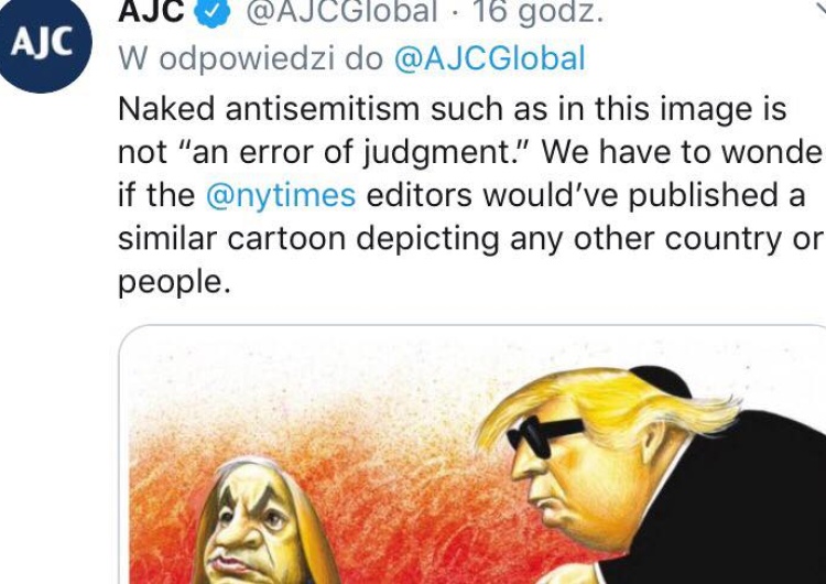  "New York Times" publikuje kontrowersyjną grafikę. Amerykański Kongres Żydów nie przyjmuje przeprosin