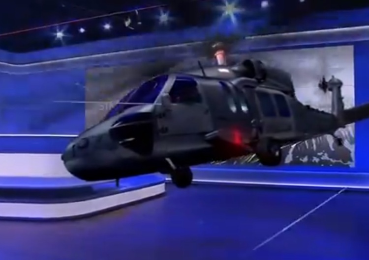  [video] Przez niesamowite nowe studio Wiadomości przeleciał helikopter. Autor: Bagiński