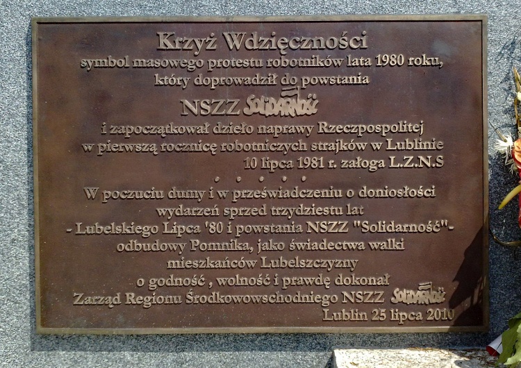 Region Środkowo-Wschodni NSZZ "S." w sprawie 39. rocznicy Lubelskiego Lipca 1980 r.
