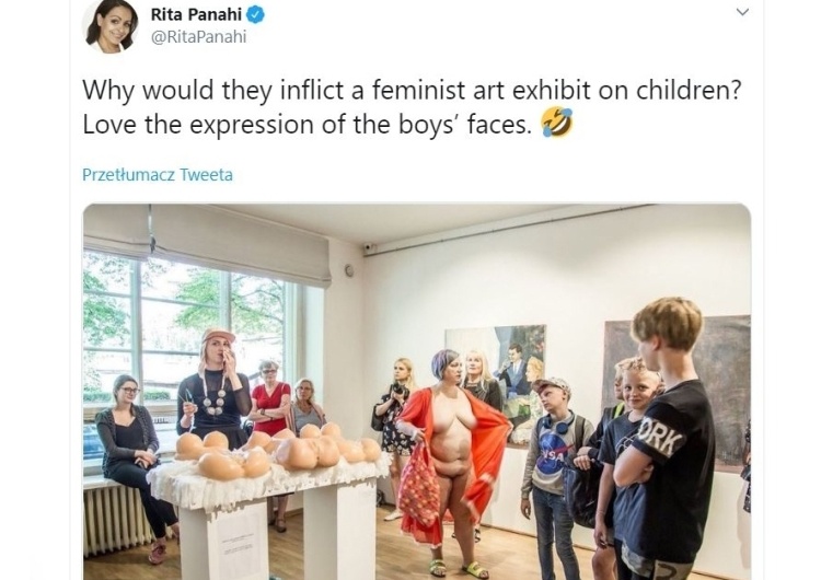 Feministyczna wystawa sztuki dla dzieci? Porażające zdjęcie obiega sieć