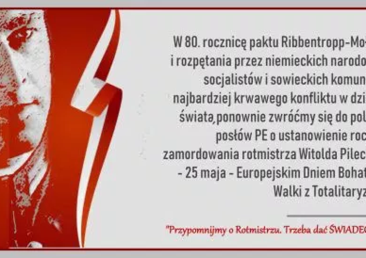  List w sprawie ustanowienia Europejskiego Dnia Bohaterów Walki z Totalitaryzmem