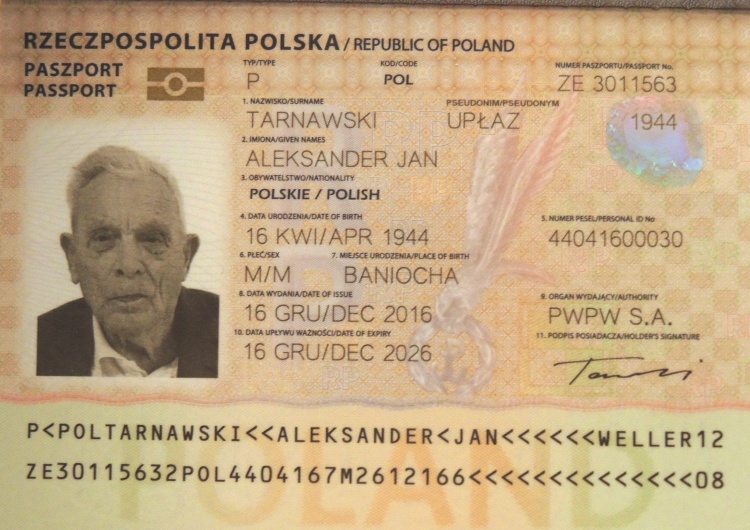 T. Gutry Honory dla ostatniego z cichociemnych - kapitana Aleksandra Tarnawskiego