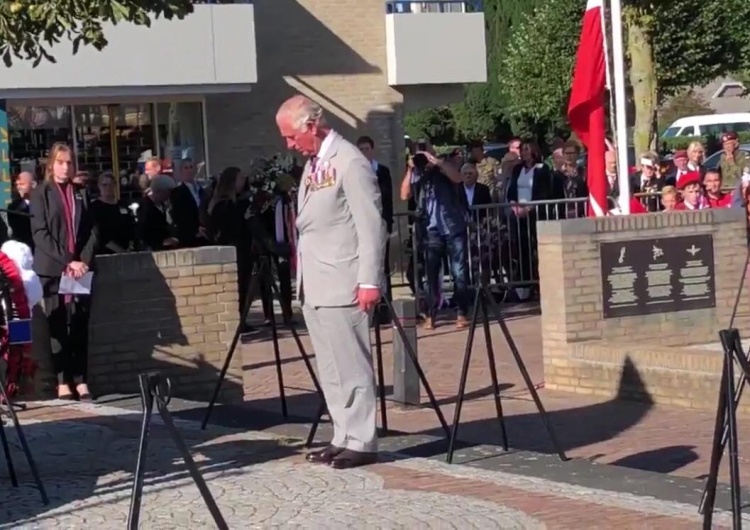  [video] 75. rocznica Market Garden. Książę Karol złożył wieniec pod pomnikiem Polaków walczących w IIWŚ