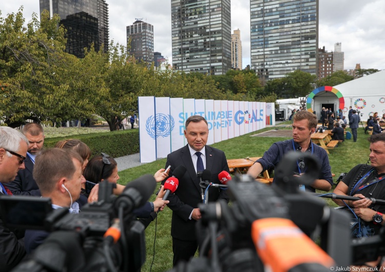Prezydent Duda w NY: Budujemy gazociąg, który ma połączyć nasz gazoport, szelf norweski i Ukrainę