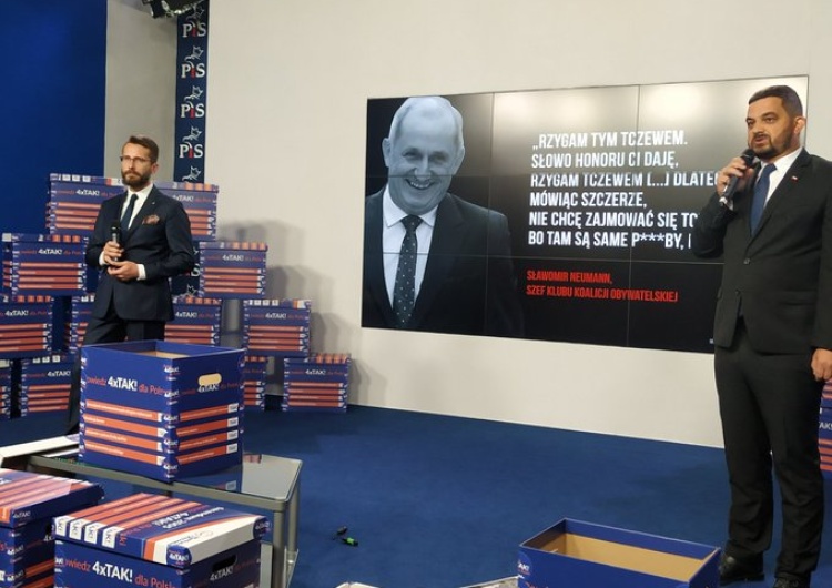 Konferencja PiS nt. taśm Neumanna. „Co na to Grzegorz Schetyna? Czy to jest też jego zdanie?”