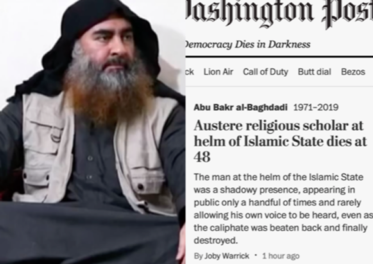 Amerykanie oburzeni nagłówkiem Washington Post. Nazwano lidera ISIS... "surowym religijnym przywódcą"
