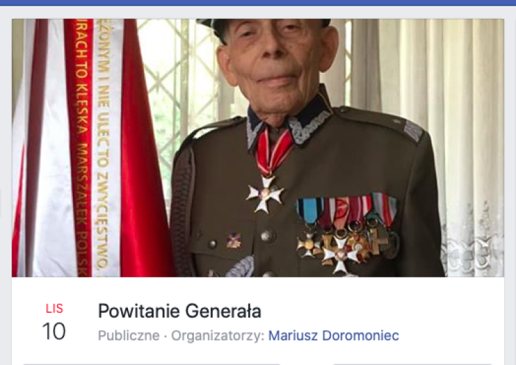 "Sprawmy radość Generałowi, powitajmy go w Warszawie". Zorganizowano niezwykłe wydarzenie na Facebooku