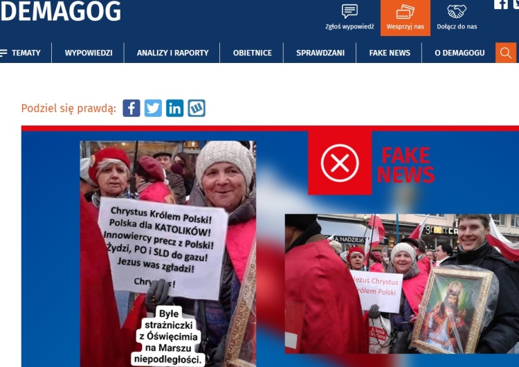 "Innowiercy won z Polski. Żydzi, PO i SLD do gazu". Odrażający fake news zdemaskowany