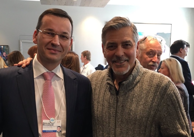 Ministerstwo Rozwoju Wicepremier Morawiecki w Davos spotkał się z Georgem Clooneyem