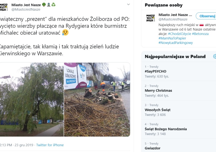Miasto jest Nasze: "Zapamiętajcie, tak kłamią ludzie Kierwińskiego w Warszawie"