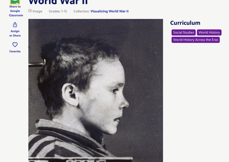 Amerykański portal opublikował zdjęcie Czesławy Kwoki z Auschwitz jako... "jewish boy". Ciekawa reakcja