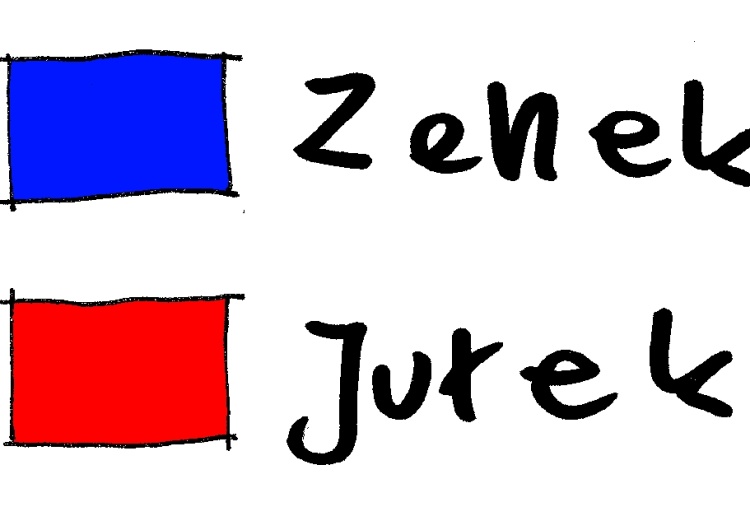  [Kliknij aby zobaczyć całość] Nowy rysunek Krysztopa: "Zenek vs. Jurek"