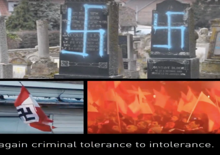  [WIDEO] SKANDAL na Światowym Forum Holokaustu! Swastyki zestawione z biało-czerwoną flagą