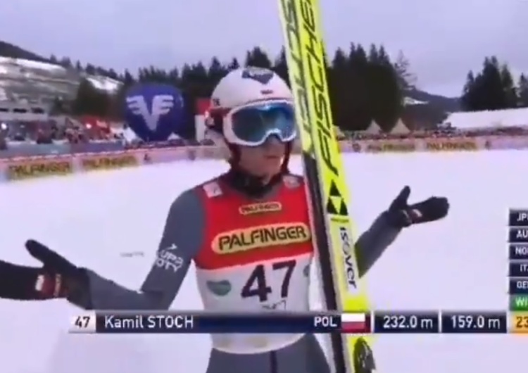  [video] "No i co, panie Borku?". Stoch dosadnie reaguje po nieudanym skoku na Kulm 