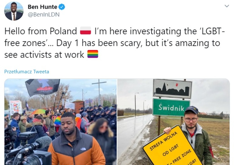  Uwaga Fake News! "Korespondent LGBT" BBC: "Witam z Polski. Badam "strefy wolne od LGBT". Przerażające"