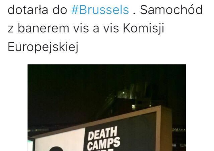  Billboard "German Death Camps" przyjechał do Brukseli