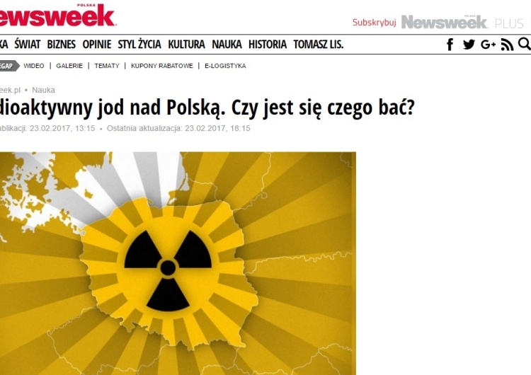 "Newsweek" straszy Polaków promieniowaniem