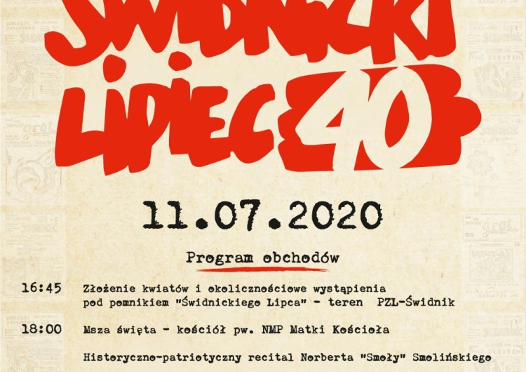 40. Rocznica Świdnickiego Lipca. Obchody