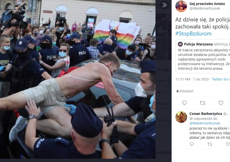  Były aktywista LGBT: Nie było żadnej pokojowej demonstracji, była brutalna demolka tęczowych aktywistów