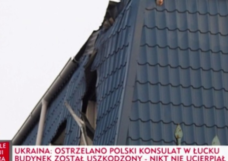zrzut ekranu Atak na polską placówkę dyplomatyczną na Ukrainie. Konsulat został ostrzelany prawdopodobnie z granatnika