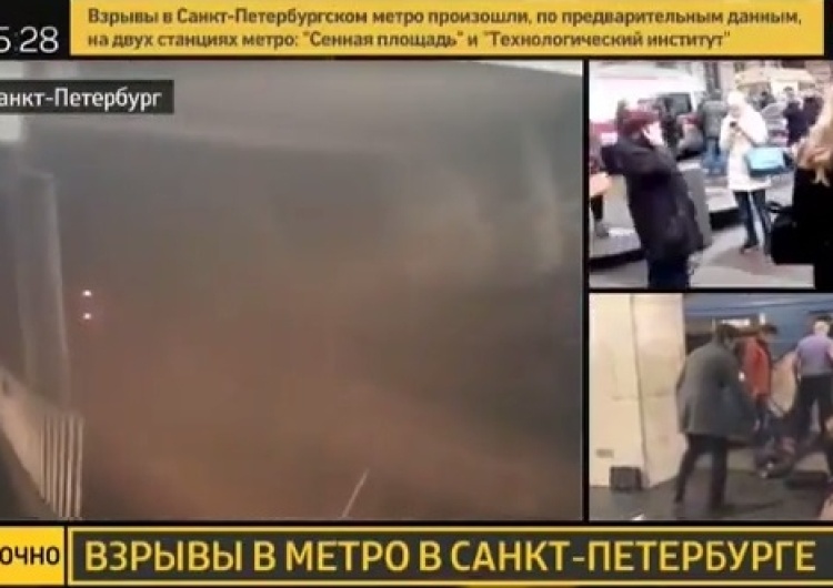 zrzut ekranu Wzrosła liczba ofiar zamachu w Petersburgu. Media: Ładunek zdetonował zamachowiec samobójca