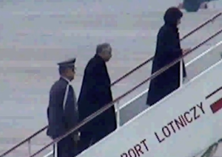  [video] Ujawniony przez SKW film z wylotu TU154 z Okęcia.  Para Prezydencka wsiada do samolotu