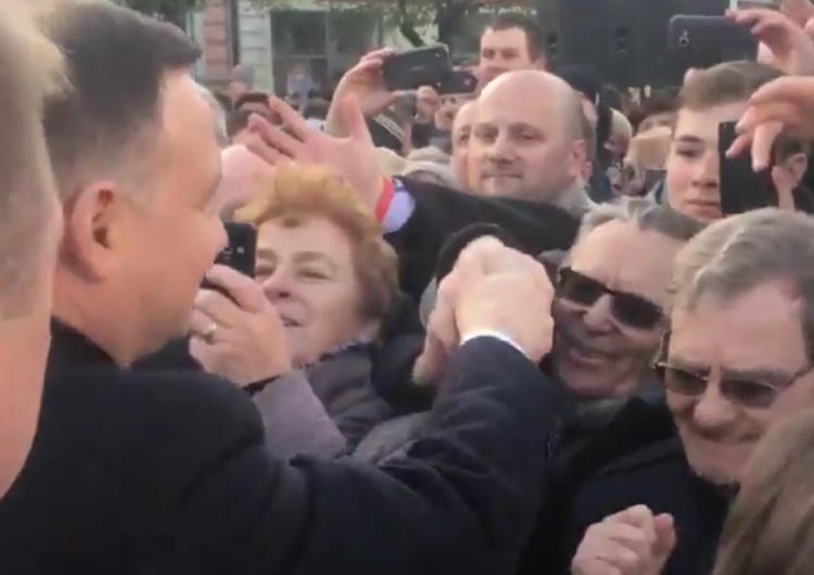  [video] Prezydent Andrzej Duda w Obornikach: Wszystkiego dobrego panie prezydencie! Szczęść Boże!