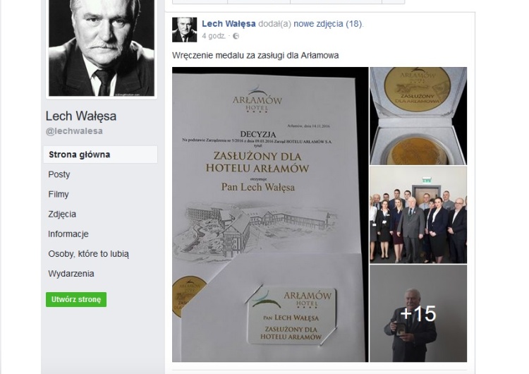  "Zasłużony dla Hotelu Arłamów". Wałęsa dostał medal za zasługi dla miejsca swojego internowania